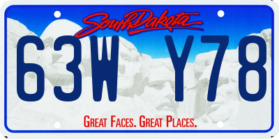 SD license plate 63WY78