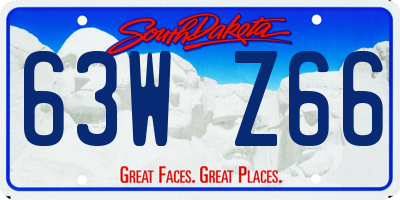 SD license plate 63WZ66