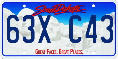 SD license plate 63XC43