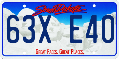 SD license plate 63XE40