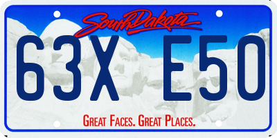 SD license plate 63XE50