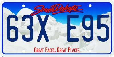 SD license plate 63XE95
