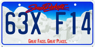 SD license plate 63XF14