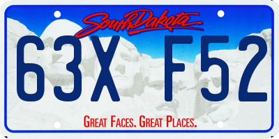 SD license plate 63XF52