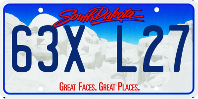 SD license plate 63XL27