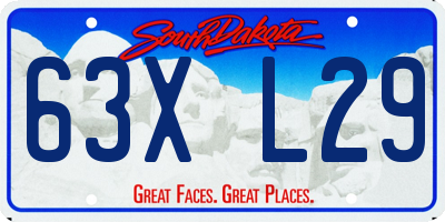 SD license plate 63XL29