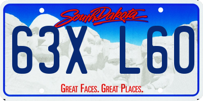 SD license plate 63XL60