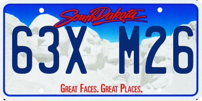 SD license plate 63XM26