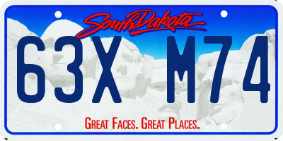 SD license plate 63XM74