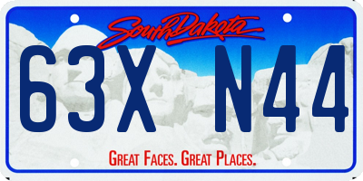 SD license plate 63XN44