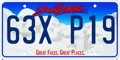 SD license plate 63XP19