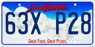 SD license plate 63XP28