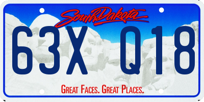 SD license plate 63XQ18