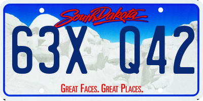 SD license plate 63XQ42