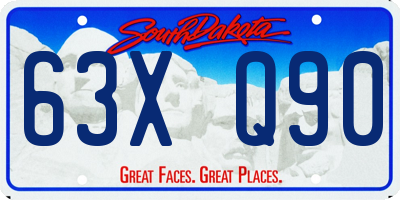 SD license plate 63XQ90