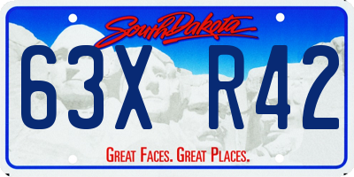 SD license plate 63XR42