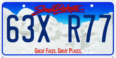 SD license plate 63XR77