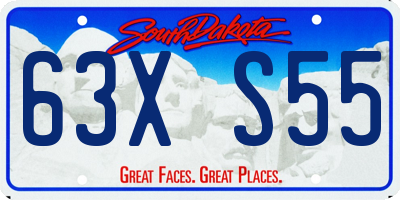 SD license plate 63XS55