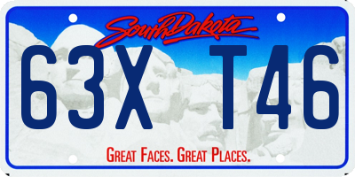 SD license plate 63XT46