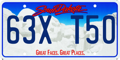 SD license plate 63XT50