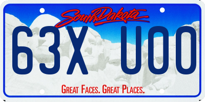 SD license plate 63XU00
