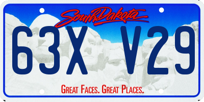 SD license plate 63XV29