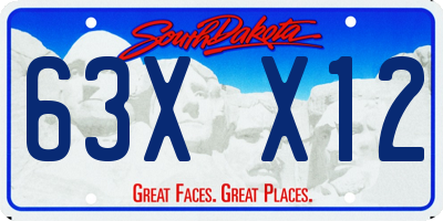 SD license plate 63XX12
