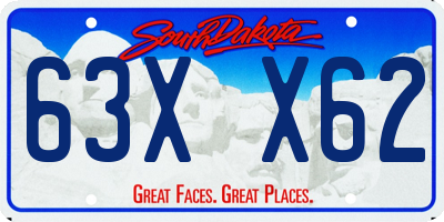 SD license plate 63XX62