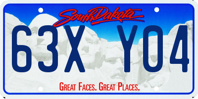 SD license plate 63XY04