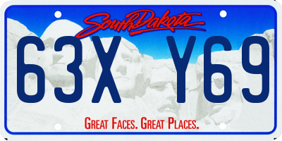 SD license plate 63XY69
