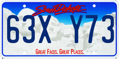 SD license plate 63XY73
