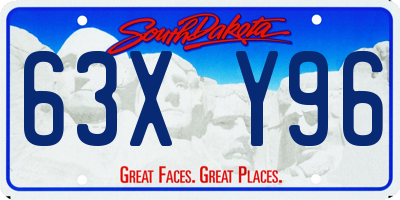 SD license plate 63XY96