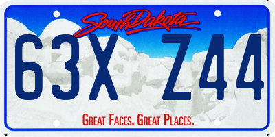 SD license plate 63XZ44