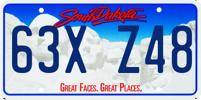 SD license plate 63XZ48