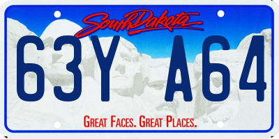 SD license plate 63YA64