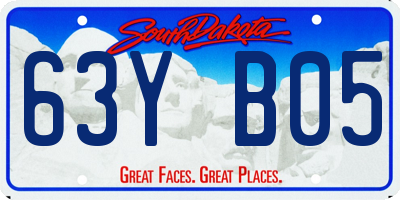 SD license plate 63YB05