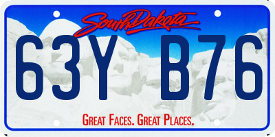 SD license plate 63YB76