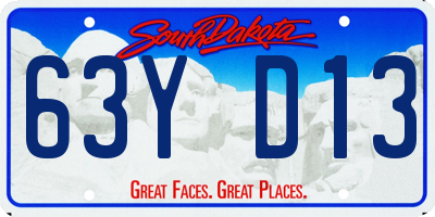 SD license plate 63YD13