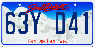 SD license plate 63YD41