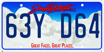 SD license plate 63YD64