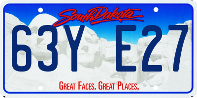 SD license plate 63YE27