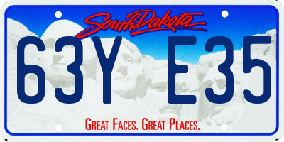 SD license plate 63YE35
