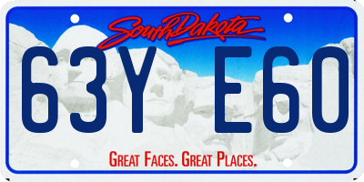 SD license plate 63YE60