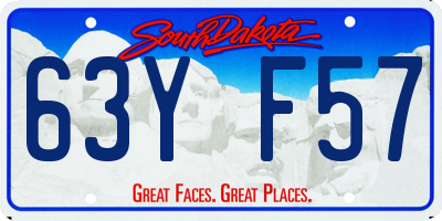 SD license plate 63YF57