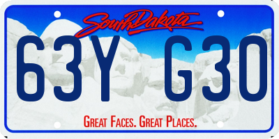 SD license plate 63YG30
