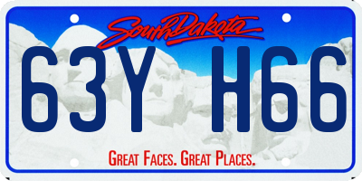 SD license plate 63YH66