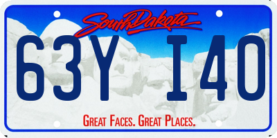 SD license plate 63YI40