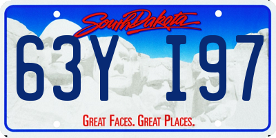 SD license plate 63YI97