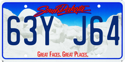 SD license plate 63YJ64