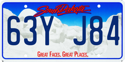SD license plate 63YJ84
